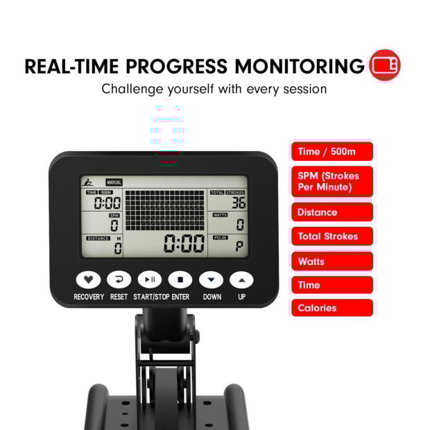 Powertrain 13L Water Resistance Rowing Machine Rower Image 10
