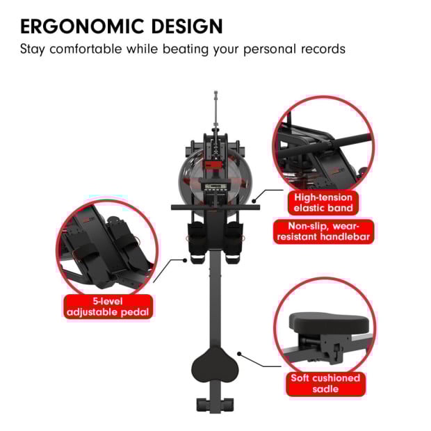 Powertrain 13L Water Resistance Rowing Machine Rower Image 8