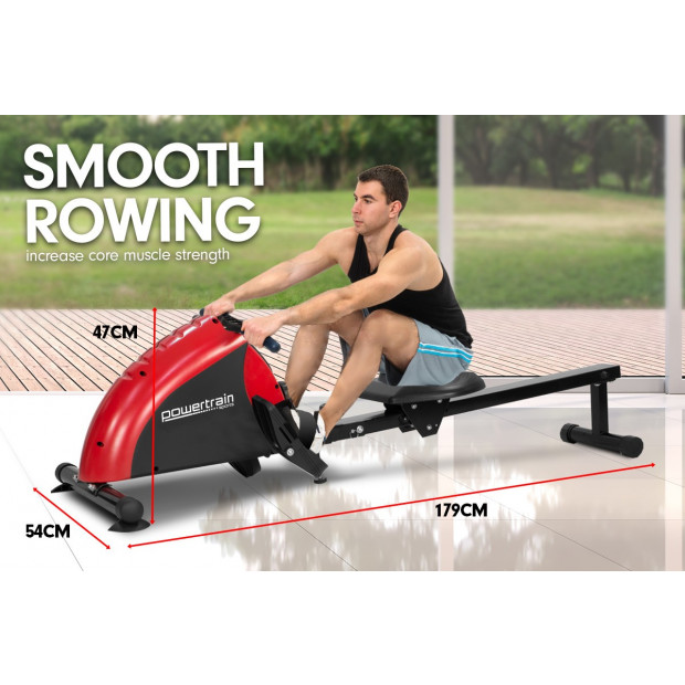 Powertrain Foldable Rowing Machine RW-H02 - Red Image 7