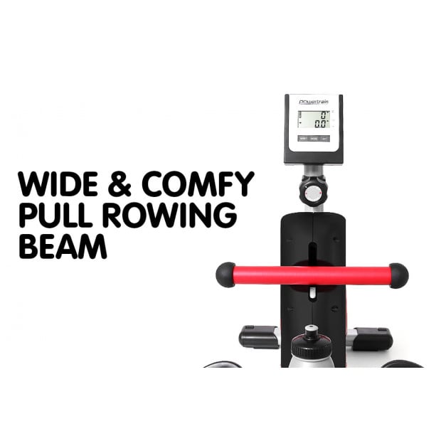 Powertrain Rowing Machine with Magnetic Flywheel - Black Image 8