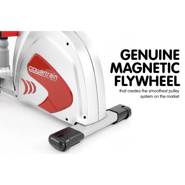 Powertrain Rowing Machine with Magnetic Flywheel - Silver Image 6