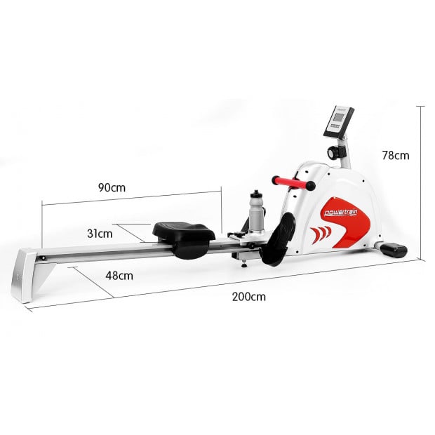 Powertrain Rowing Machine with Magnetic Flywheel - Silver Image 7
