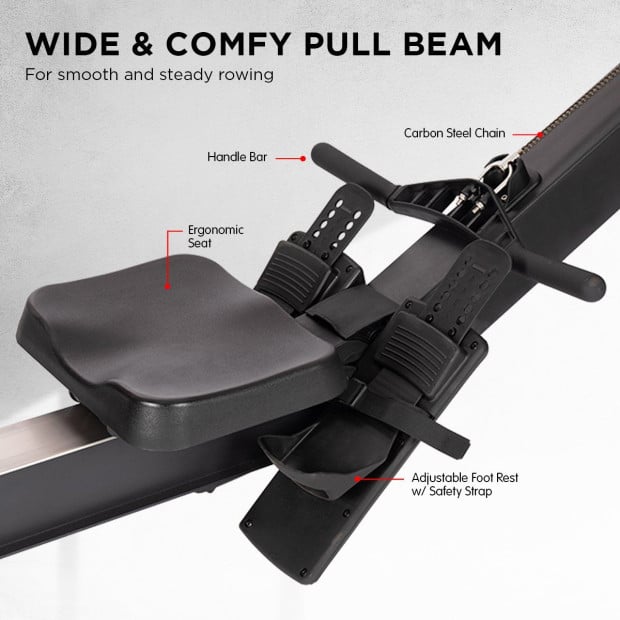 Powertrain Air Resistance Rowing Machine - Black Image 7