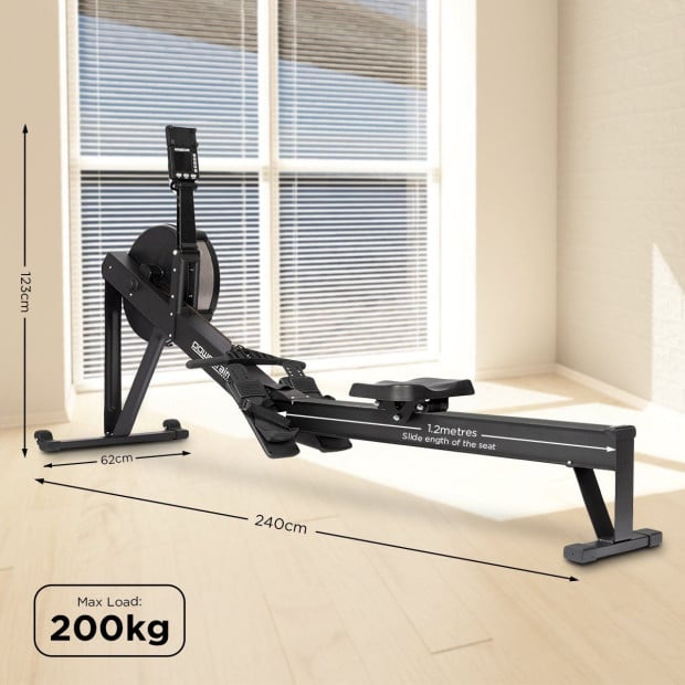 Powertrain Air Resistance Rowing Machine - Black Image 2