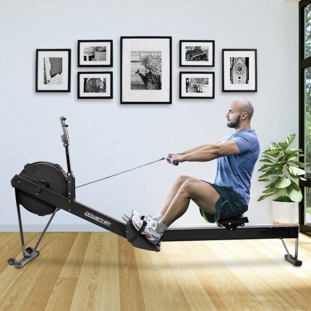 Powertrain Air Resistance Rowing Machine - Black Image 6