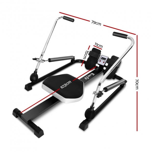 Rowing Exercise Machine Rower Hydraulic Resistance Fitness Gym Cardio Image 2