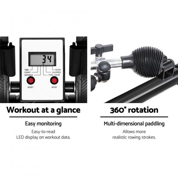 Rowing Exercise Machine Rower Hydraulic Resistance Fitness Gym Cardio Image 5