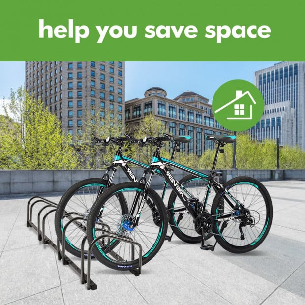 4-Bikes Stand Bicycle Bike Rack Floor Parking Instant Storage Cycling Image 5