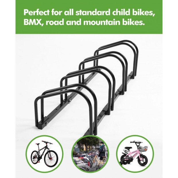 4-Bikes Stand Bicycle Bike Rack Floor Parking Instant Storage Cycling Image 6