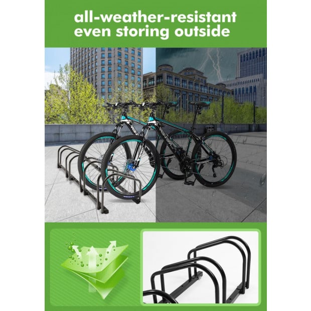4-Bikes Stand Bicycle Bike Rack Floor Parking Instant Storage Cycling Image 7