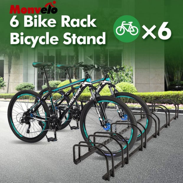 6 Bikes Stand Bicycle Bike Rack Floor Parking Instant Storage Cycling