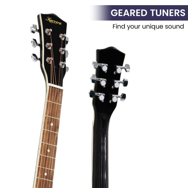 Karrera 40in Resonator Guitar - Black Image 5