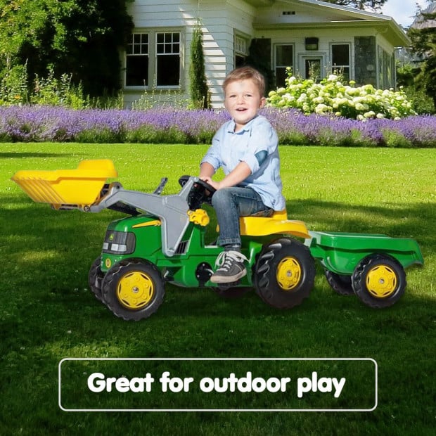 John Deere Rolly Kids RT023110 Ride on Tractor with Trailer & Loader Image 5