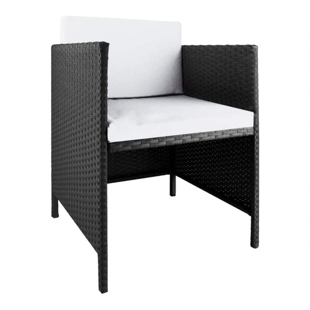 9 Piece PE Rattan Garden Patio Outdoor Dining Set Black Image 3