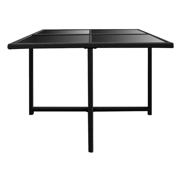 9 Piece PE Rattan Garden Patio Outdoor Dining Set Black Image 5