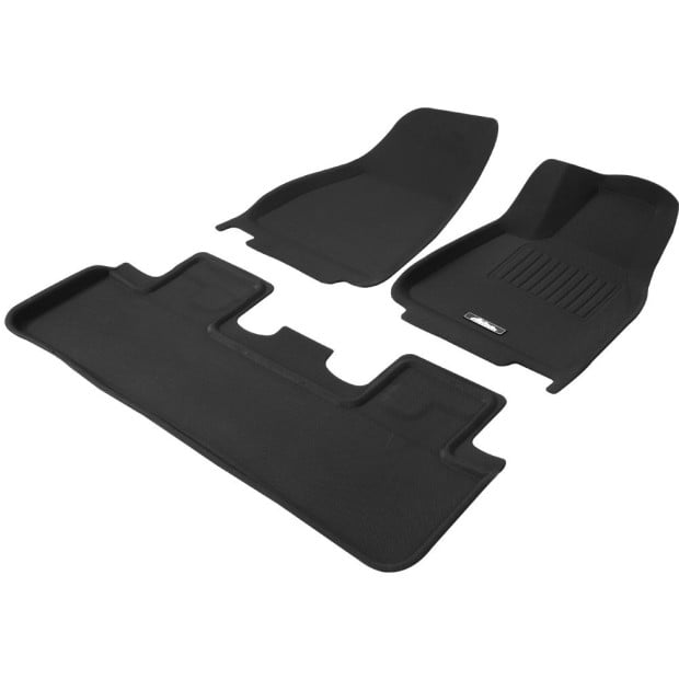 Car Rubber Floor Mats Front And Rear Fits Tesla Model Y 2021-2022 Image 2