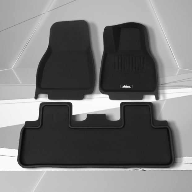 Car Rubber Floor Mats Front And Rear Fits Tesla Model Y 2021-2022 Image 8
