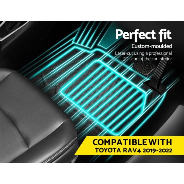 Car Rubber Floor Mats Front And Rear For Toyota Rav4 2019-2022 Image 3