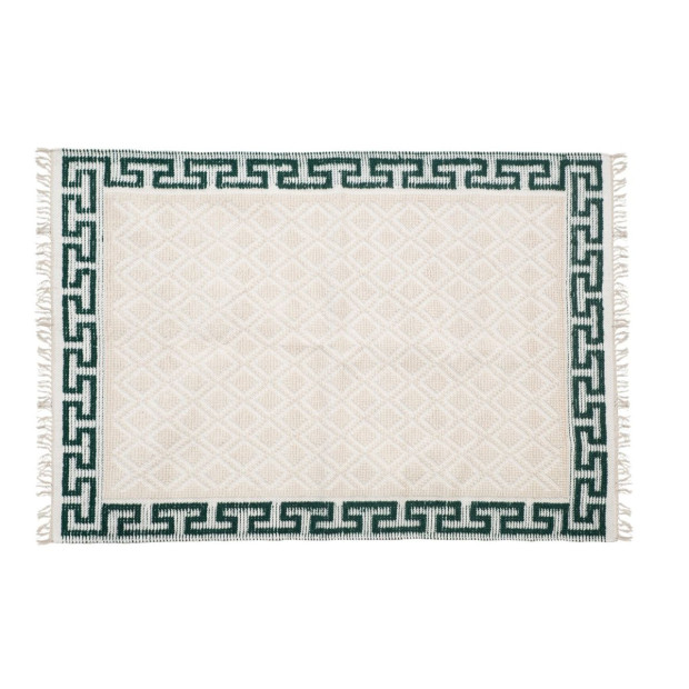 Greek-Inspired Wool Rug 165 Cream and Green Image 2