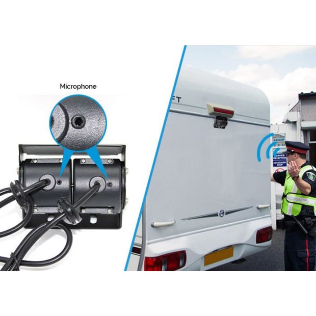 Dual Twin Joint Bracket 2x 4pin Reversing Camera 120 45 Viewing Angle Image 3