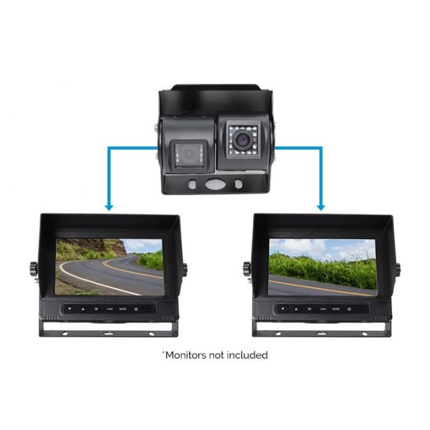 Dual Twin Joint Bracket 2x 4pin Reversing Camera 120 45 Viewing Angle Image 5