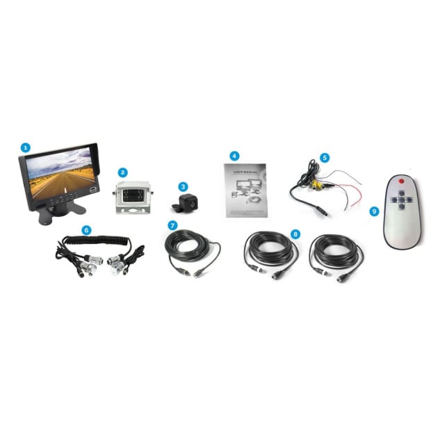 7 inch HD Monitor 4pin System CCD Reversing Camera Kit 12v 24v White Image 8