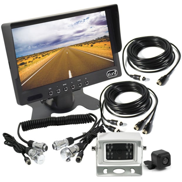 7 inch HD Monitor 4pin System CCD Reversing Camera Kit 12v 24v White