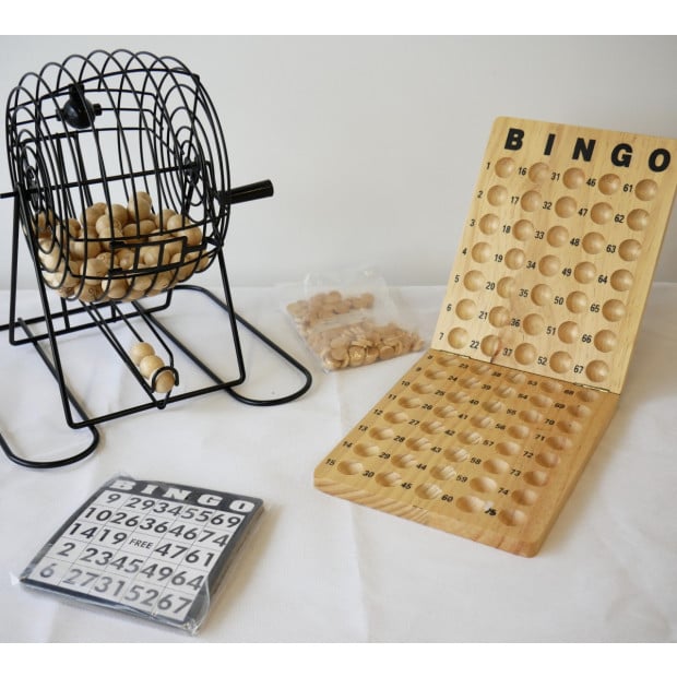 Bingo 75 Player Set With Metal Cage & Wooden Scoreboard Image 2