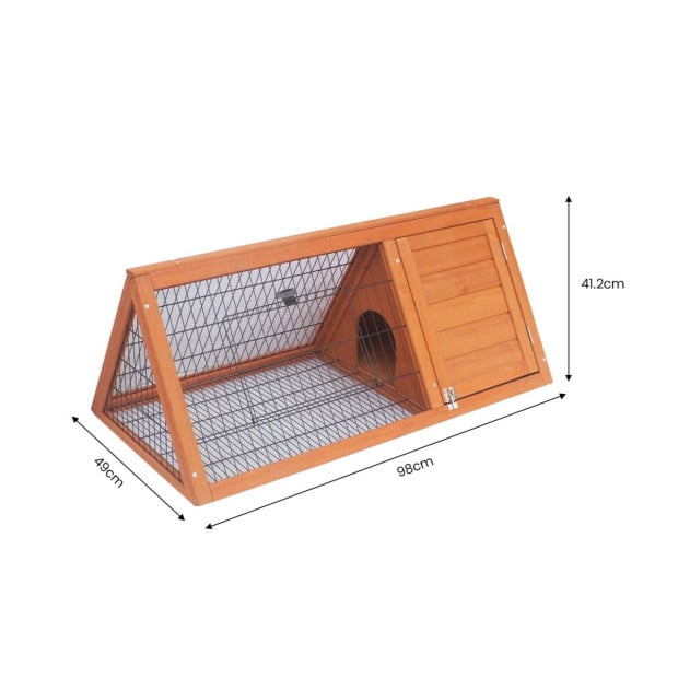 Little Buddies Wooden Triangle Rabbit Animal Hutch - 98cm Image 5