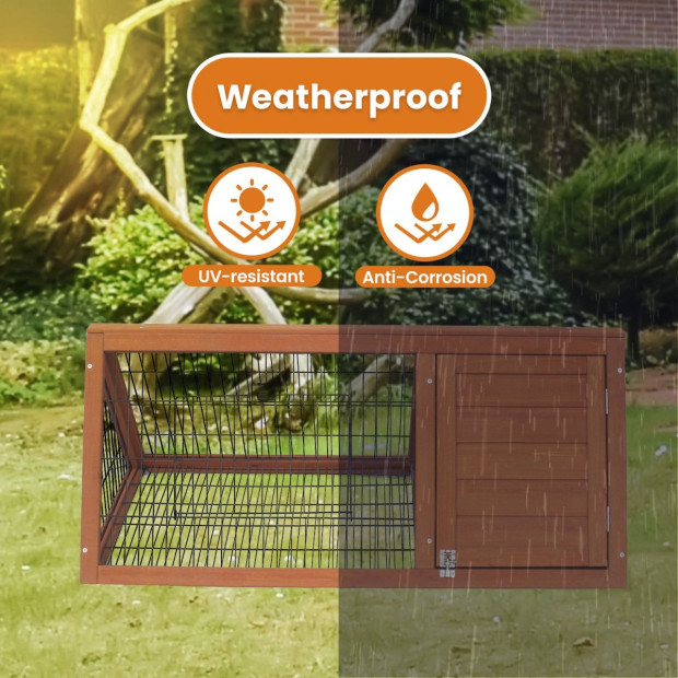 Little Buddies Wooden Triangle Rabbit Animal Hutch - 98cm Image 8