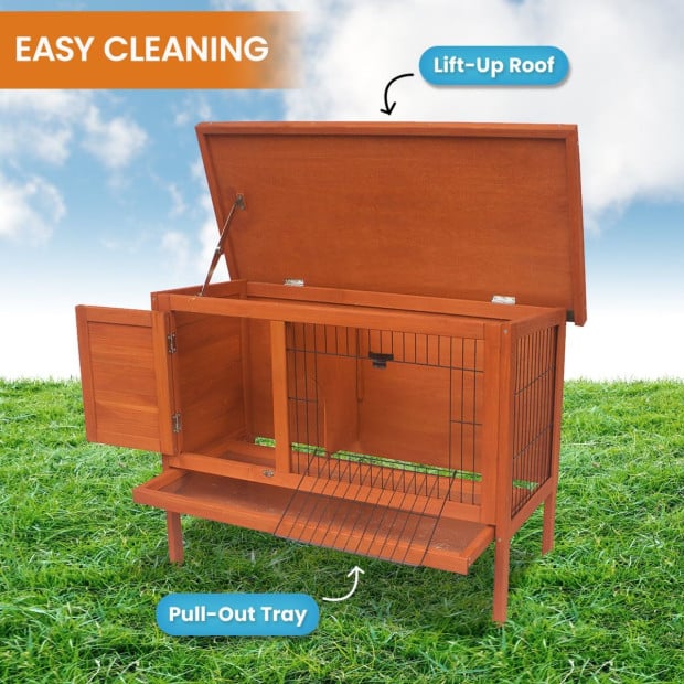 Little Buddies Wooden Pet Rabbit Hutch 2 Sections - Small Image 7