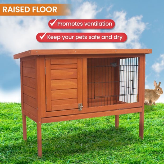 Little Buddies Wooden Pet Rabbit Hutch 2 Sections - Small Image 10