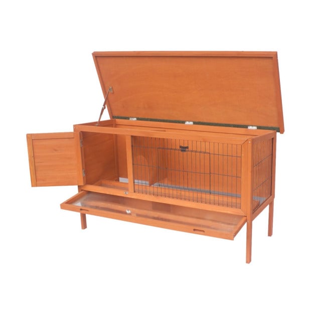Little Buddies Wooden Pet Rabbit Hutch 2 Sections - Large Image 4