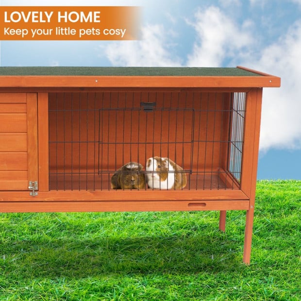 Little Buddies Wooden Pet Rabbit Hutch 2 Sections - Large Image 9
