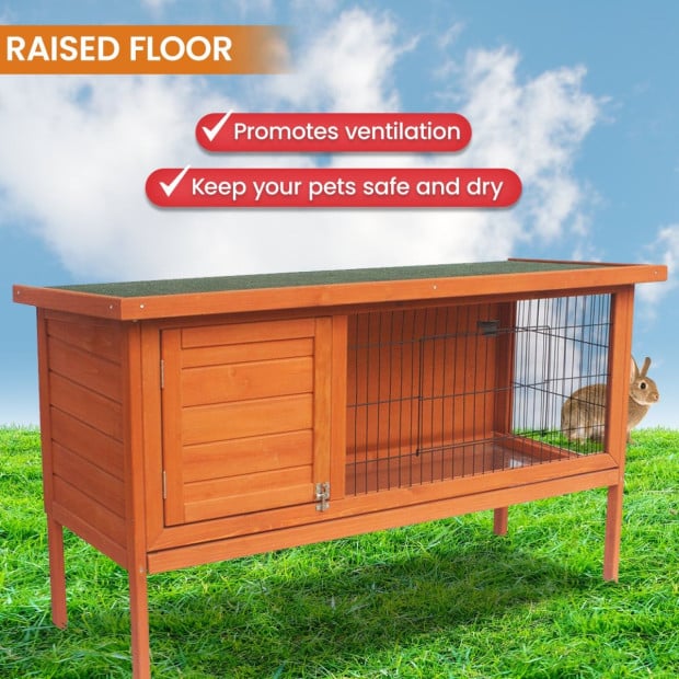 Little Buddies Wooden Pet Rabbit Hutch 2 Sections - Large Image 10