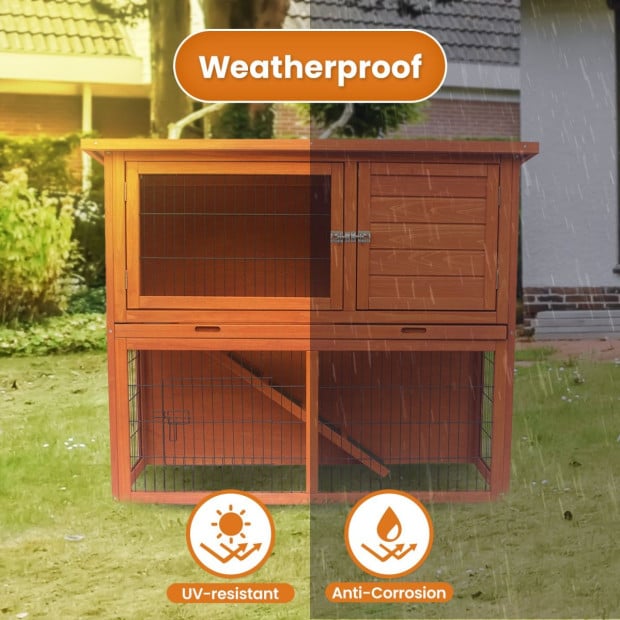 Little Buddies 2-Storey Wooden Pet Rabbit Hutch Image 8
