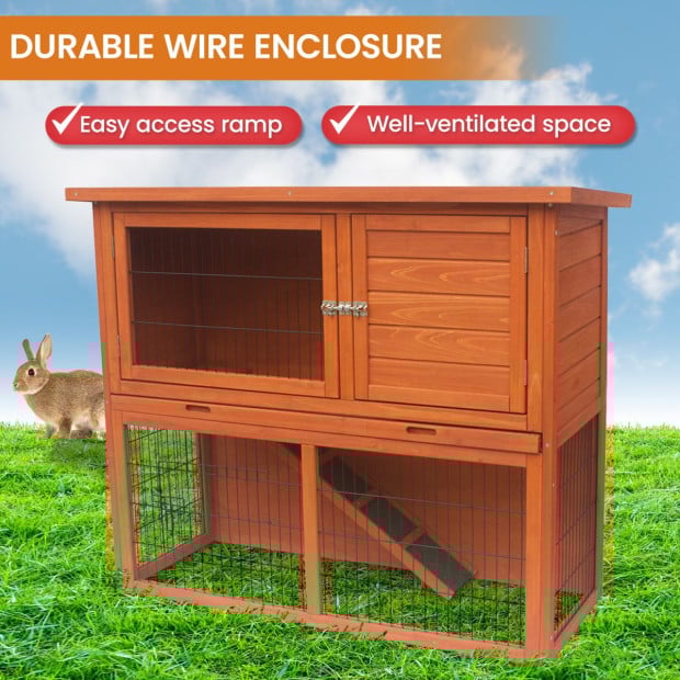 Little Buddies 2-Storey Wooden Pet Rabbit Hutch Image 10