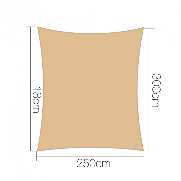 2.5x3m Shade Sail Sun Shadecloth 280gsm Sand Image 2