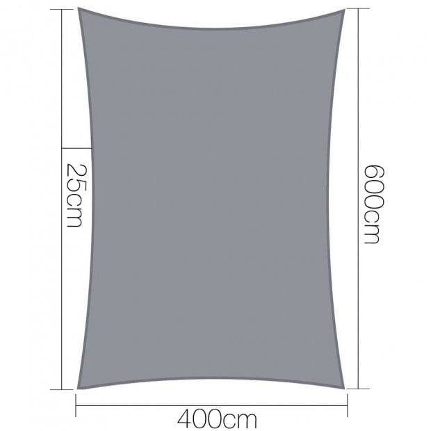 Sun Shade Sail Cloth Shadecloth Outdoor Canopy Rectangle 280gsm 4x6m Image 2