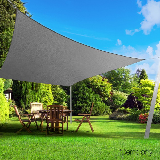 Sun Shade Sail Cloth Shadecloth Outdoor Canopy Rectangle 280gsm 4x6m Image 7