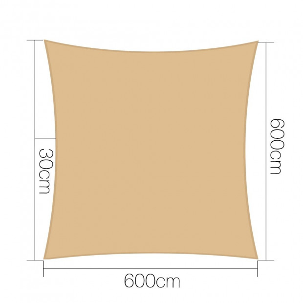6x6m 280gsm Shade Sail Sun Shadecloth Canopy Square Image 2