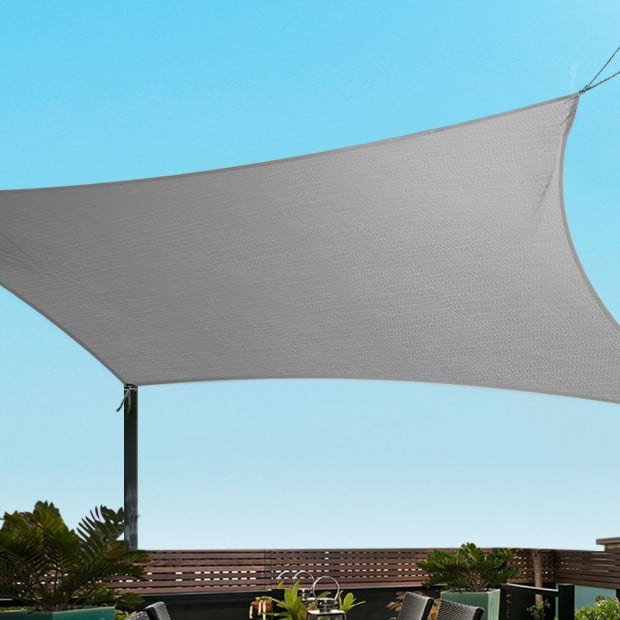 Sun Shade Sail Cloth Shadecloth Outdoor Canopy Rectangle 280gsm 6x8m Image 7