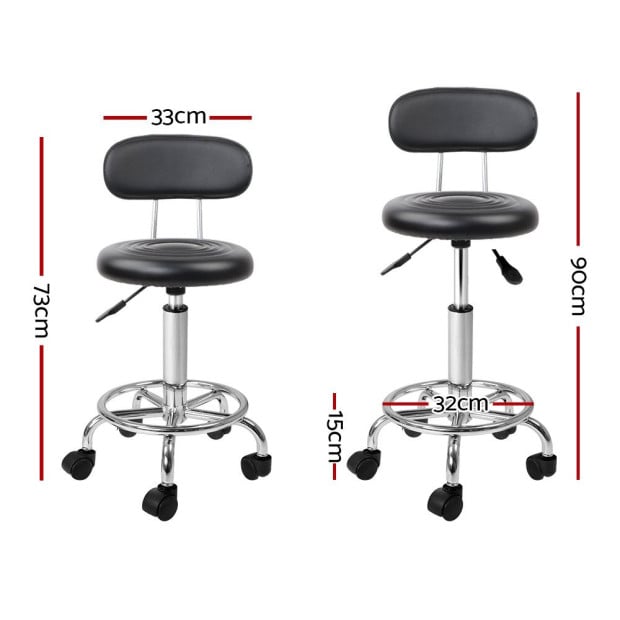 Salon Stool Swivel Chair Backrest Barber Hairdressing Hydraulic Height Image 2