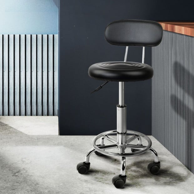 Salon Stool Swivel Chair Backrest Barber Hairdressing Hydraulic Height Image 8