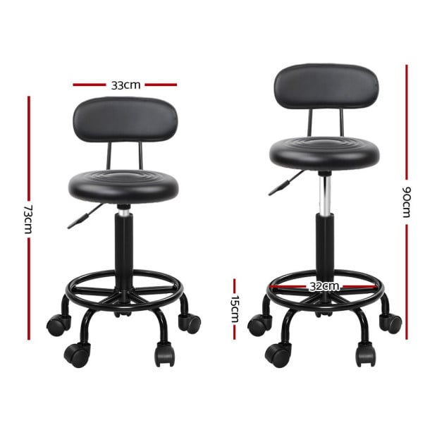 Salon Stool Swivel Chairs With Back Barber Beauty Hydralic Lift Image 2