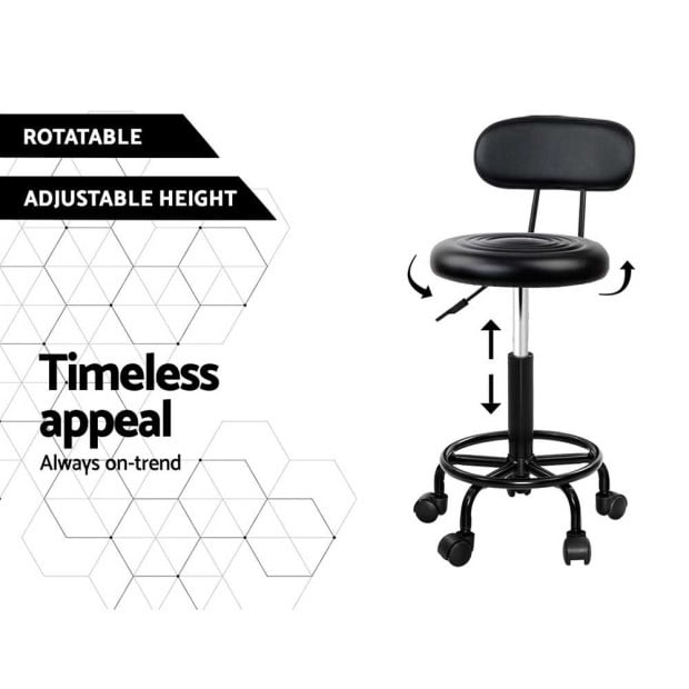Salon Stool Swivel Chairs With Back Barber Beauty Hydralic Lift Image 5