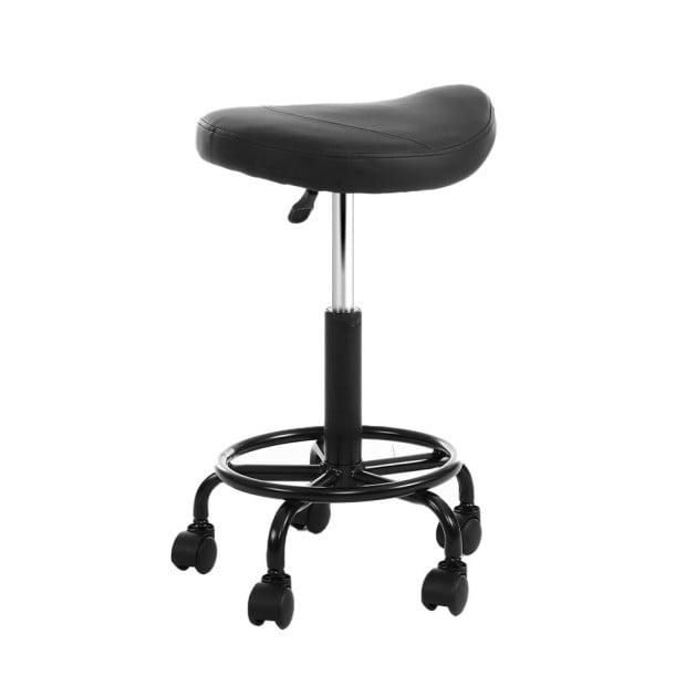 Saddle Stool Salon Black Swivel Beauty Barber Hairdressing Gas Lift Image 3