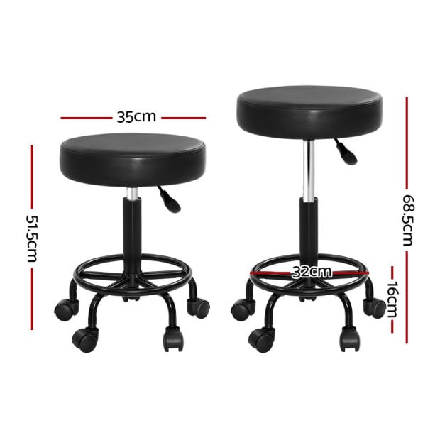 Round Salon Stool Black Swivel Barber Hair Hydraulic Chairs Lift Image 2