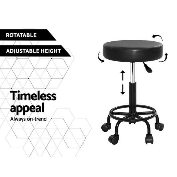 Round Salon Stool Black Swivel Barber Hair Hydraulic Chairs Lift Image 5