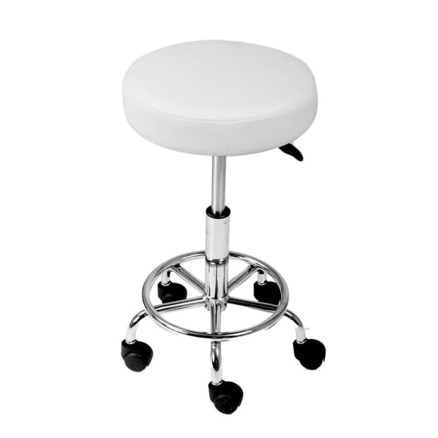 Round Chair Stools Salon Stool White Swivel Beauty Barber Hairdressing Image 3